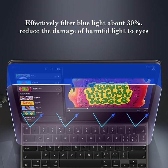 PERFECTSIGHT Anti Glare Blue Light Screen Protector Compatible with iPad Air 13 Inch M3/M2 (7th/6th Generation, 2025/2024), Matte Low Reflection Eye Protection Blue Light Filter Tempered Glass, 1 Pack