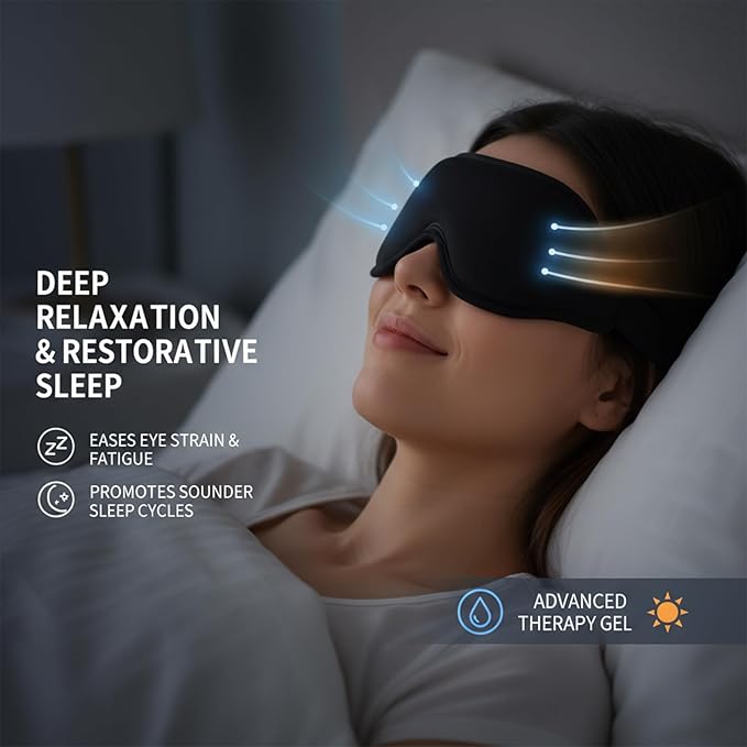 99% Fully Block Out Light Eye Sleep Mask, 3D Deep Contoured Eyes Cover Zero Pressure, Long Lash Extension Eyes Mask with Adjustable Straps for Sleeping Travel Home Nap Rest Women Men (Black)