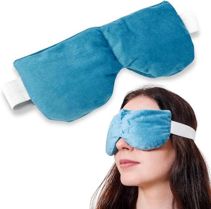 Solayman's Moist Heat Eye Compress | Microwave Activated for Dry, Irritated Eyes - Unscented Blue