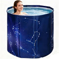 Foldable Bath Tub for Adults, Large Foldable Hot Cold Plunge Tub for Recovery, Collapsible Hot Ice PlungeTub Suitable for Home Outdoors Gyms (Planet purple 80- insulation set)