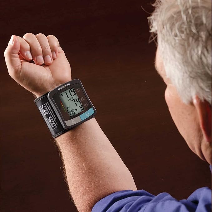 HealthSmart Digital Standard Blood Pressure Monitor with Automatic Cuff That Displays Pulse Rate and Irregular Heartbeat, Stores up to 120 Readings for 2 Users