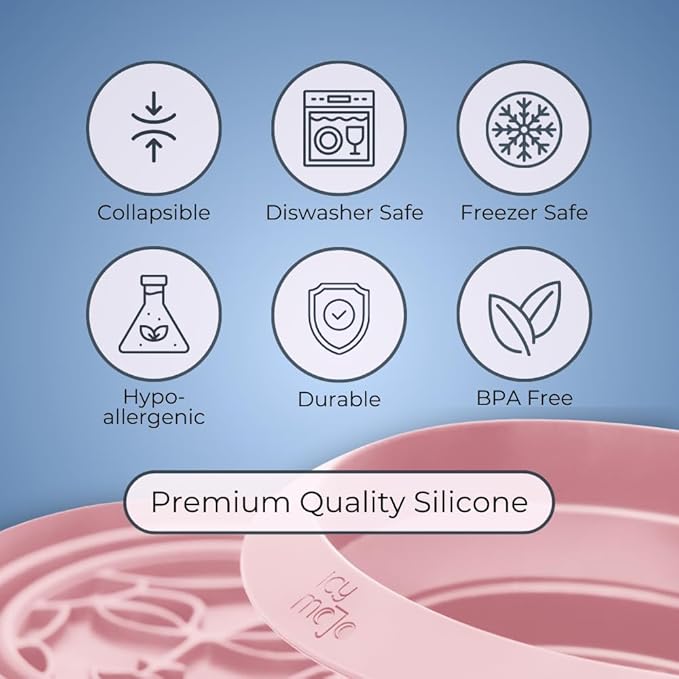 Facial Cold Plunge™ | Collapsible Silicone Ice Facial Bowl with Built-In Ice Tray | Portable Face Ice Bath for Skin Tightening, Puffiness, Acne Relief & Glow (Soft Pink) (Soft Pink)