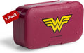 Smartshake DC Comic Pill Box Organizer (Pack of 2) - Portable Size, BPA Free - Medicine Storage Box for Daily Use - 7-Day Pill case for Travel, Vitamin, and Supplement (Wonder Women)