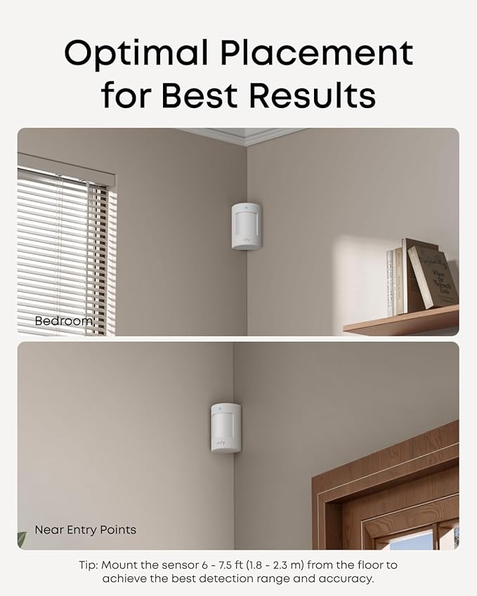 eufy Motion Sensor E20, Pet-Friendly Detection to Reduce False Alarms, Extended 5-Year Battery Life, Easy and Versatile Installation, Requires HomeBase 2, 3, Mini, or Pro