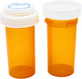 Five Star Supplies Plastic Pill Bottles - Reversible Cap Easy Open & Child Resistant - Pill Container Prescription Vial - Easy Open/Push N Turn (Amber, 13 DRAM 275 ct.)