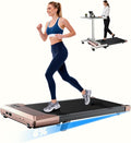 DeerRun Under Desk Walking Pad Treadmill with 6% Manual Incline, 0.6-3.8 MPH Walking Speed, 2.5 HP, 300 lb Capacity, App & Remote Control, for Home Office & Small Spaces