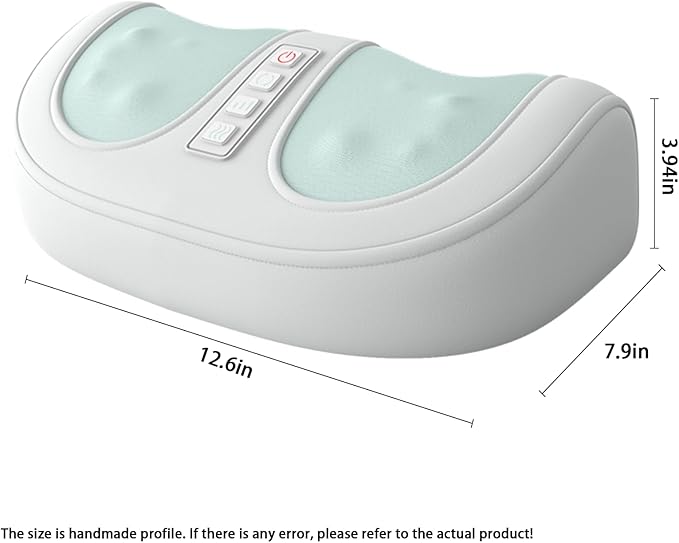 Foot Massager with Heat, with 3 Intensity Levels Shiatsu Kneading,with Massage Roller,Dual-Frequency Red Light 107.6°F Constant Temperature,Ideal for Feet Care and Pain Relief at Home, Office﻿ (Green)
