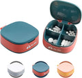 Pill Box 4 Compartment Pill Container for Purse, Portable Medicine Organizer Daily Vitamin Organizer Small Pill Case Cute Pill Organizer Travel Pill Holder Vitamin Organizer (Blue, 1PCS)