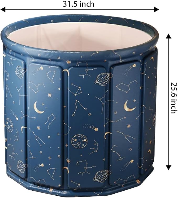 Simcat Portable Foldable Ice Bath Tub, Ice PlungeTub for Adults, Fast Muscle Recovery Suitable for Outdoor Gym, Ice Bath, Family Bathroom SPA Tub (31.5 in - Insulation)