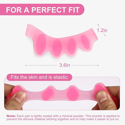 BlushCare Pink Toe Separators – Gentle Bunion Corrector & Hammertoe Straightener for Overlapping Toes, Plantar Fasciitis Relief – Soft Gel Toe Spacers for Yoga, Pedicure & Everyday Comfort – Washable & Reusable (2 Pairs)
