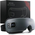Eye Massager with Heat, Sleep Mask with Compression and Music for Migraines and Circles, Reduce Eyes Strain, Improve Sleep,for Women Men(Gray)