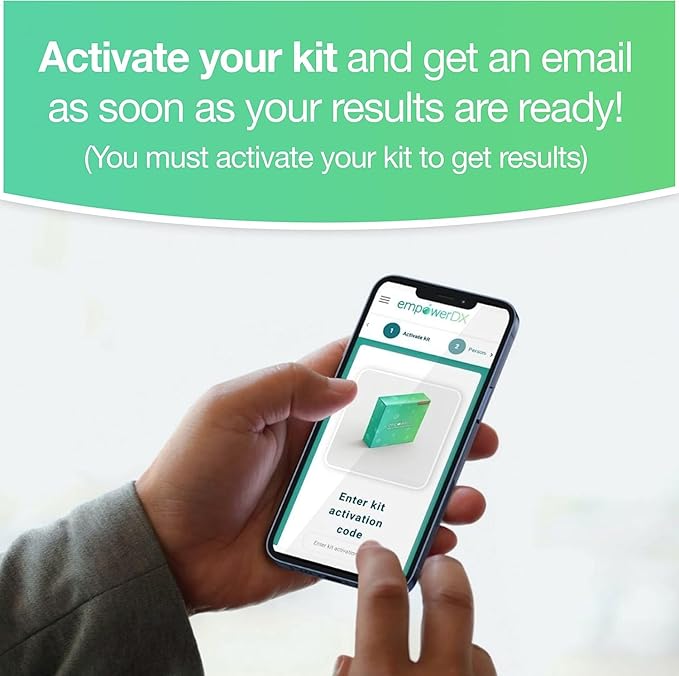 empowerDX MTHFR Gene Test Kit, Methylation Test, Easy At-Home Test Detects Presence of 677 and 1298 MTHFR Gene Variants, Ages 2+, Fast Results Within 6 Days