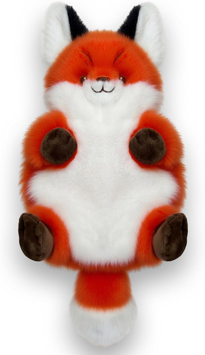 Red Fox Microwave Heating Pad for Period Cramps, Microwavable Stuffed Animal Cute Moist Weighted Plush Heating Bean Bag with Removable Cover Unscented Heatable Gifts