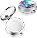 Sibba Portable Medicine Pill Case, Travel Multi-Functional Moisture Proof Pill Box for Purse & Pocket, Cute Metal Medicine Pill Organizer Box for Vitamins, Fish Oil & Supplements (Butterfly)
