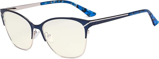 Eyekepper Blue Light Glasses - Semi Rimless Digital Eyeglasses for Women Blocking Computer Screen UV Rays