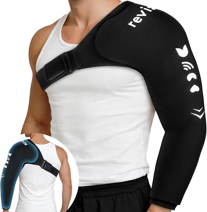 REVIX Ice Wrap for Shoulder and Arm – Reusable Cold Pack & Compression Ice Sleeve for Pitchers, Volleyball Players, Muscle Recovery, Elbow Ice Pack Pain Relief for Athletes, Daily Use