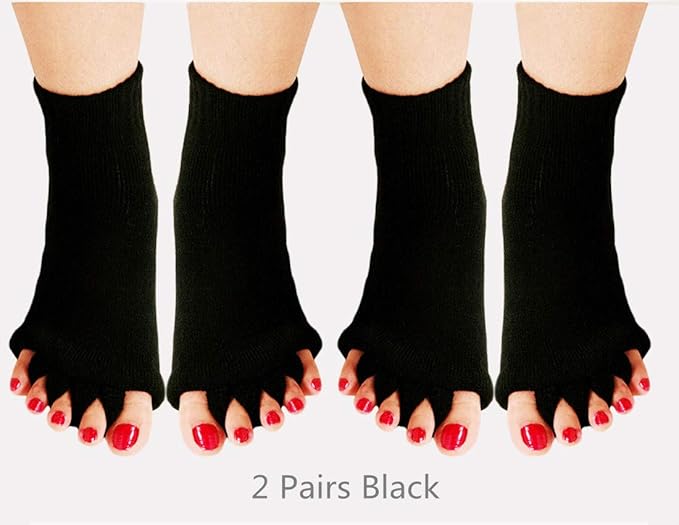 Toe Separator Yoga Gym Sports Massage Foot Alignment Socks 2 Pairs