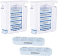7 Day Pill Organizer 4 Times a Day Medicine Organizer Morning Noon Night Daily Pill Dispenser Stackable Weekly Pill Organizer for Home Travel