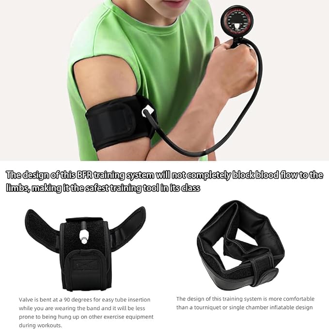 BFR Resistance Training Bands for Arms, Legs & Glutes – Precision Pressure-Regulation System for Muscle Endurance | Fitness Occlusion Bands for Home Gym, Outdoor Workout & Training
