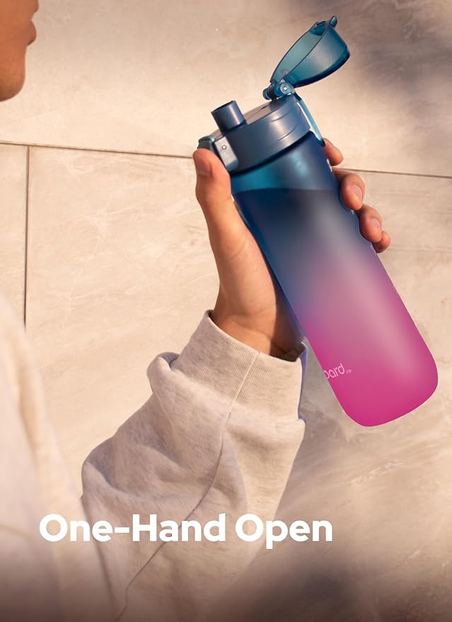 Opard 20oz Plastic Water Bottle Dishwasher Safe, Leakproof Flip-Top Lid, BPA Free Tritan, Wide Mouth Reusable Kids Water Bottle for School Hiking Commuting Outdoor Travel and Gym
