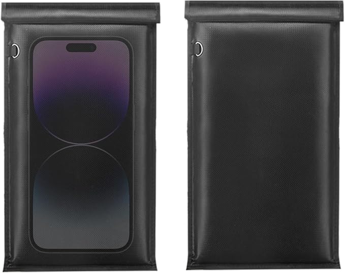 Faraday Bag for Phone, Faraday Pouch for Key Fob, Fireproof & Waterproof Faraday Bags EMP Proof, Faraday Key Fob Protector, Cell Phone Signal Blocker (2 Pack)
