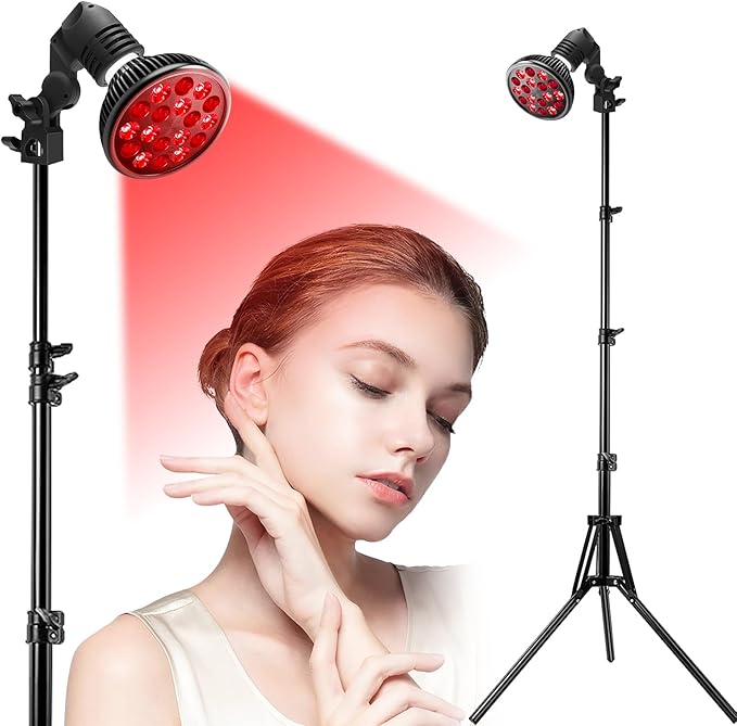 Red Light Therapy Lamp for Body and Face Use, 660nm Red Light and 850nm Near Infrared Light Combo, 36W Red Light Therapy Device with Stand (15-61in)