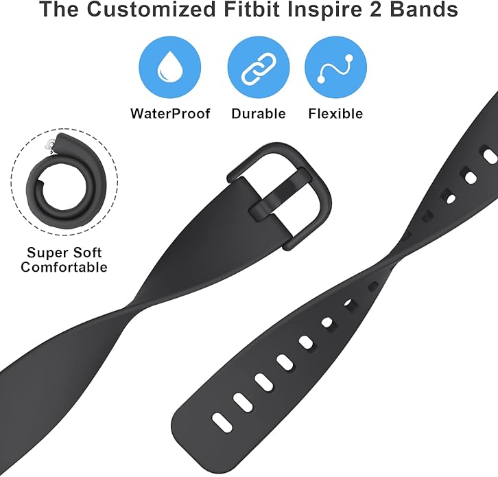 4 Pack Bands Compatible with Fitbit Inspire 2 Bands for Women Men, Adjustable Replacement Sport Wristbands Straps for Fitbit Inspire 2 / Ace 3