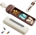 Mini Travel Pill Case 3 Compartment, Airtight Food Grade ABS Pill Organizer, Portable Daily Pill Box for Morning Noon Evening Medication Storage (White)
