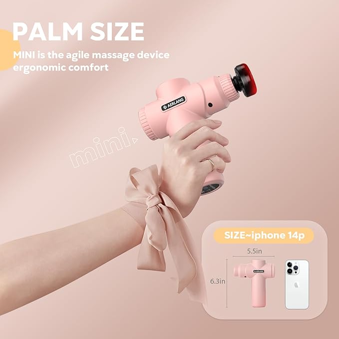 AERLANG Massage Gun with Heat Mini Massager Mothers Day Gifts for Mom Muscle Massager Back Massager for Pain Relief Deep Tissue Body Massager Handheld Massager with a Carrying Case Pink