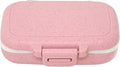 Honbay Vitamin Organizer Box Portable Travel Pill Case Healthy Eco-Friendly Wheat Straw Small Pill Box (Cherry Pink)