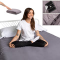 Grounding Sheet Twin XL,10% Sterling Silver Fibers, 90% Cotton, Earthing Sheet, 400 Thread-Count Luxurious Feel, 15" Deep Fitted Sheet (Grey, Twin XL)