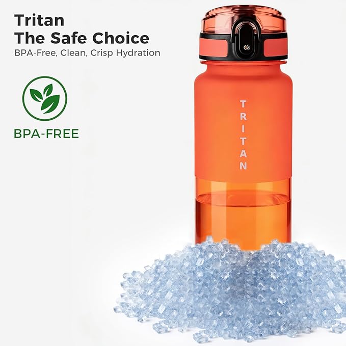 32oz Water Bottle with Chug Lid, Frosted & Clear Tritan BPA-Free, Leakproof, Wide Mouth, Portable Sports Water Bottle for Gym, Office, Travel, Outdoor (Red)