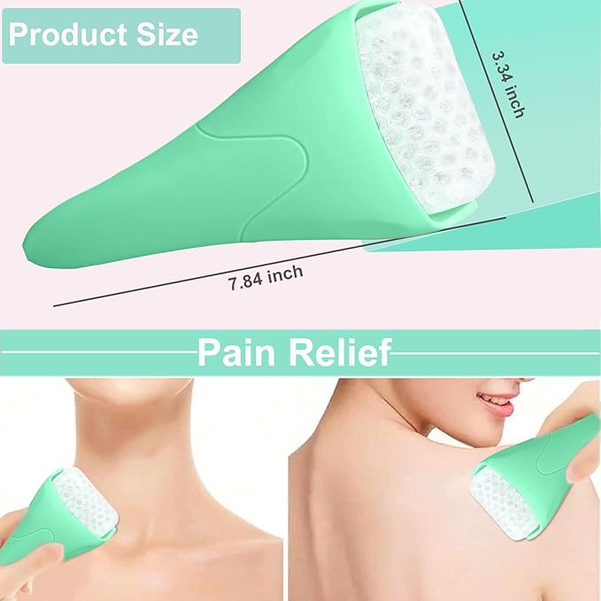 Ice Roller for Face, Face Roller-Cold Massage Stick for Cooling and Calming Puffiness Wrinkles Fine Lines - Skin Care Tools- Self Care Gifts for Women Men (Light Green)