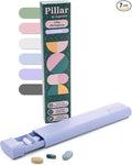 Pillar - 7-Day Pill Organizer | Weekly Medicine Pill Container Travel Box - Aesthetic Medication Holder - Stylish Travel Pill Case - Cute Small Medication Organizer 7 Day for Women (Lavender)