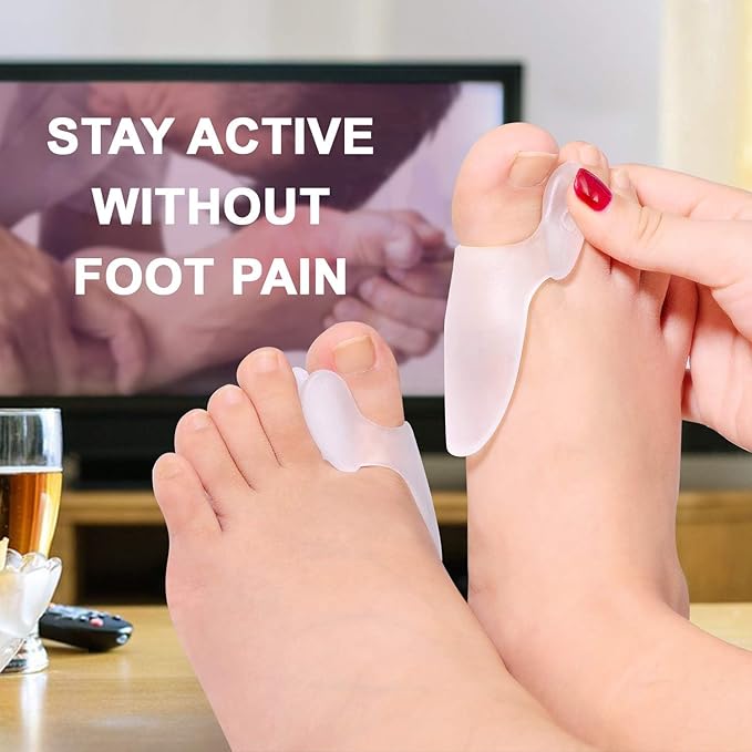 Bunion Cushion Protector, 10 Packs of Bunion Corrector Pads with Separator for Big Toe, Gel Shield for Foot Pain Relief, Calluses, Corns - Clear