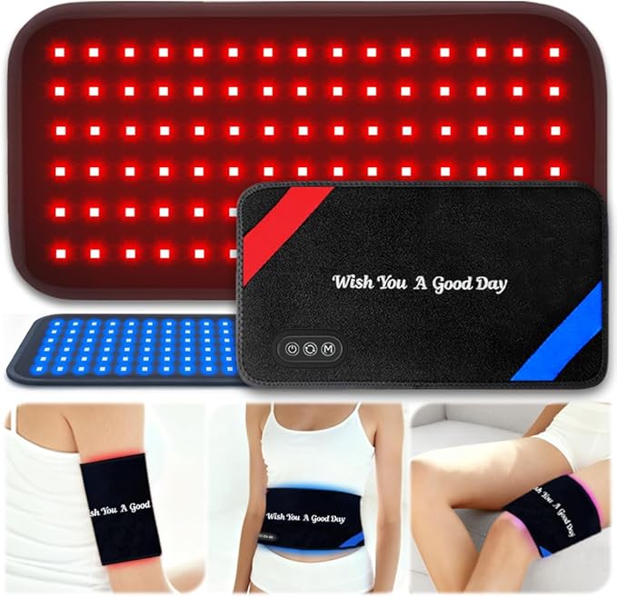 Red Light Therapy for Body – 90 LEDs Triple Wavelength (660/850/460nm), 13"x7.3" Wearable Infrared Light Therapy Pad for Pain Relief, Muscle Recovery & Skin Care – 27 Customizable Options