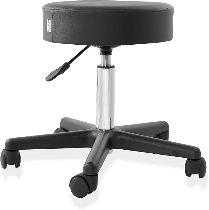 Saloniture Rolling Hydraulic Salon Stool - Adjustable Swivel Chair for Spa, Shop, Salon, Massage, Medical, Work or Office