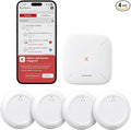 X-Sense Wi-Fi Water Leak Detector Kit, Smart Water Sensor Alarm with App Alerts and Ultra-Slim Design, Water Alarm Leak Detector for Basements, 4 Water Sensors and 1 Base Station, Model SWS0A41