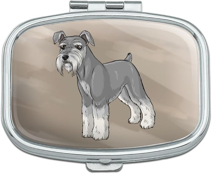 Miniature Schnauzer Dog Rectangle Pill Case Trinket Gift Box