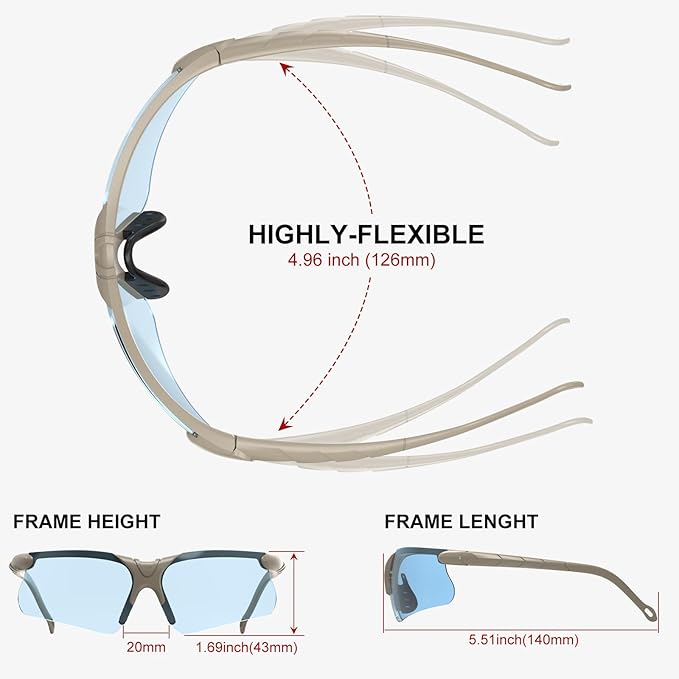 xaegistac Shooting Glasses with Case Anti Fog Hunting Safety Glasses for Adults