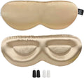 PROMEED 23 Momme Mulberry Silk Sleep Mask - Ultra Soft No-Pressure 3D Contoured Eye Mask with Eye Cups, Adjustable Blackout Sleeping Mask for Women & Men (Champagne)