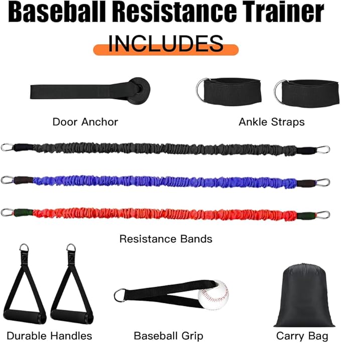 Baseball Resistance Trainer,Training Aid for Baseball Softball Pitchers,Interchangeable Grips to Build Arm Strength,Arm Bands for Baseball Players,Baseball Throwing Trainer,Great to Warm-Up