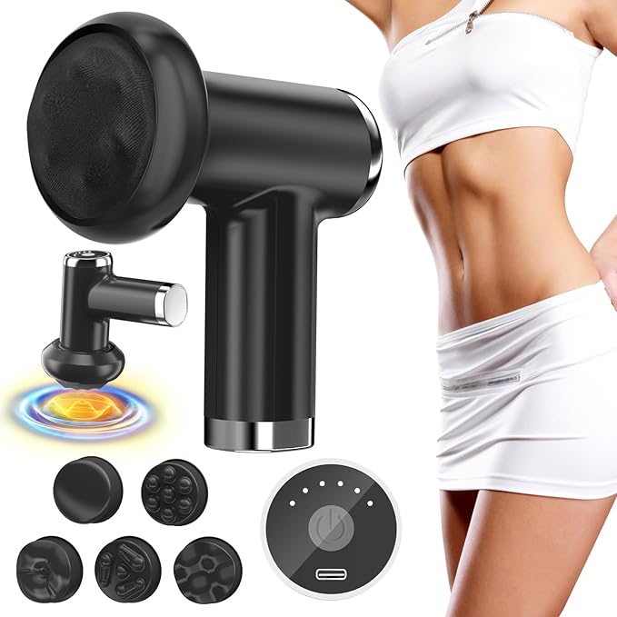 Anti Cellulite Massage Tool, Body Sculpting Machine for Women, Lymphatic Drainage Device with Lipo Roller, Handheld Home Use for Belly Fat, Stomach, Thighs & Buttocks Sculpting (Black)