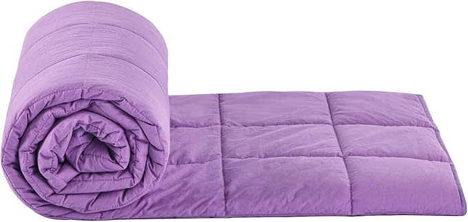 RelaxBlanket Weighted Blanket | 60''x80'',10lbs | for Individual Between 90-140 lbs | Premium Cotton Material with Glass Beads | Purple