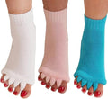 AIBEARTY 3 Pairs Yoga Sport Gym Five Toe Separator Socks Foot Massage Toeless Socks