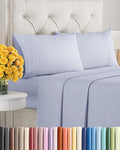 Cal King Size 4 Piece Sheet Set - Extra Soft, Breathable, And Cooling Sheets - Hotel Luxury Bed Sheets for Women & Men - Deep Pockets, Easy-Fit & Wrinkle-Free - Light Dusty Purple Oeko-Tex Bed Sheets