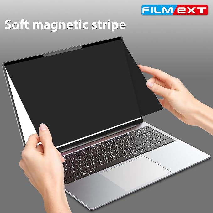 FILMEXT Magnetic Laptop privacy screen 16 inch for 16:10 Widedisplay, Removable Laptop Privacy Screen Shield Anti Glare Blue Light Filter for HP/Dell/Acer/Lenovo/Asus
