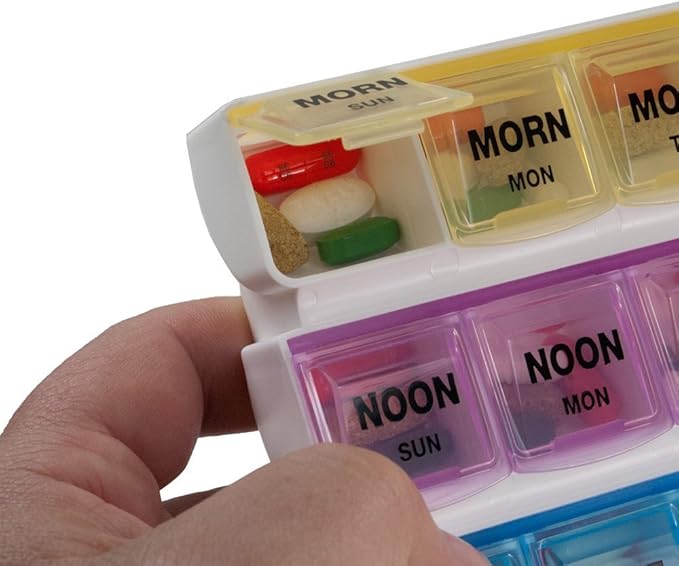 Apex 7-Day Personal Pill Dispenser with 4 Compartments
