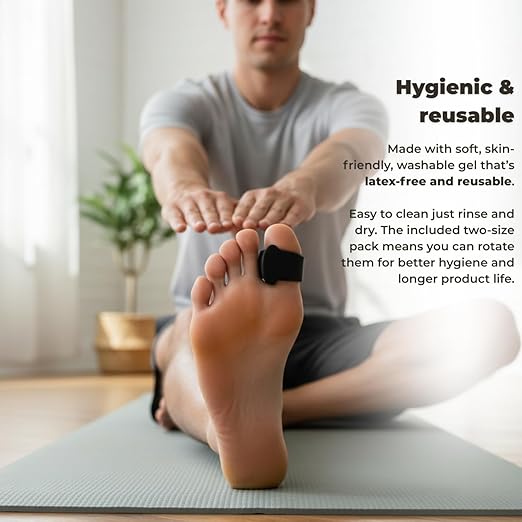 Single Toe Spacer for Bunion Relief and Plantar Fasciitis Support, Soft Gel Toe Separators for Alignment, Foot Tension and In-Shoe Comfort | 4 pieces