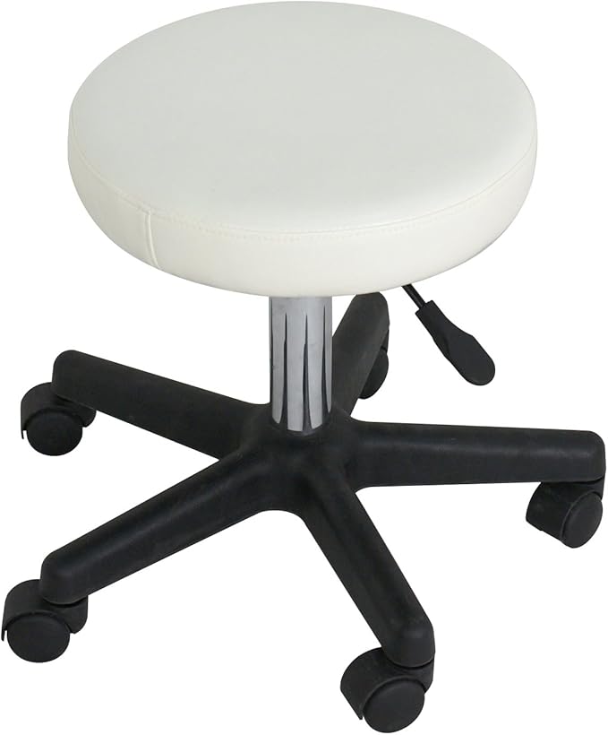 SUPER DEAL Adjustable Height Hydraulic Rolling Swivel Stool Tattoo Facial Massage Spa Salon Medical Stool,Set of 2,White